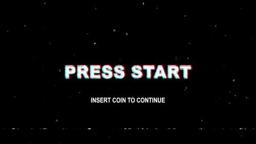 Press Start Text Glitch