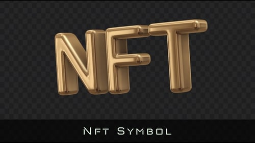 Gold NFT 3D Text Rotating Animation Loop