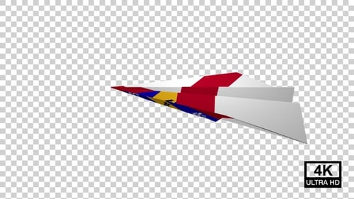 Avion en papier avec drapeau Herm V2
