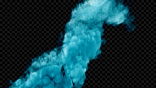 Dynamic Blue Fluid Smoke Plume Effect