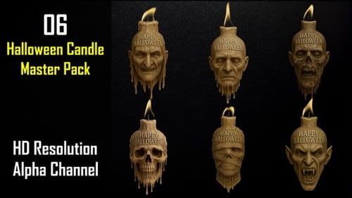 Animated Halloween Candles Pack with Spooky Melting Faces