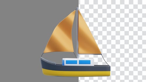 3D-Animation von Segelkreuzfahrten und Meeresabenteuern | Alpha Channel