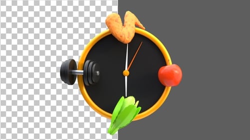 3D Healthy Lifestyle Diet | Alpha Channel