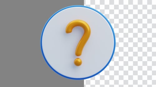 3D Animation of Question Mark Curiosity and Inquiry | Alpha Channel
