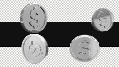 Pack Of Moving Silver Dollar Coins On Alpha Loop