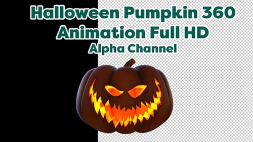 Spooky Halloween Jack-o'-Lantern Pumpkin with Flickering Light