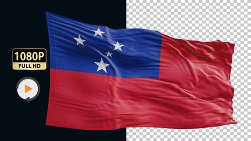 Realistic Waving Flag of Samoa