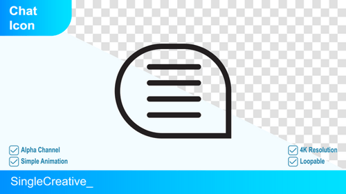 Minimalist Animated Chat Bubble Icon with Typing Lines