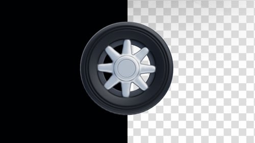 Modern 3D Car Wheel Spinning Animation