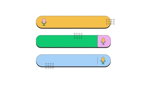 Voice search and microphone input neubrutalism UI elements animation set