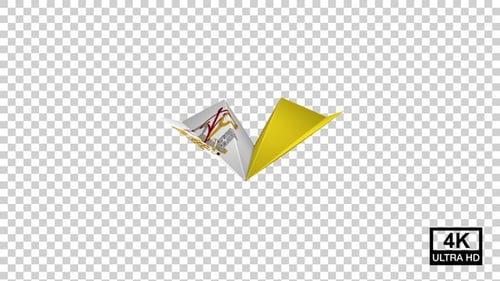 Avion en papier de la Cité du Vatican - Drapeau du Saint-Siège V3