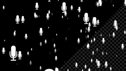Falling Microphone Icons Loop for Broadcast and Audio Content