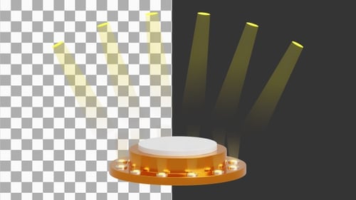 3D Animation of Gold Spotlights | Alpha Channel