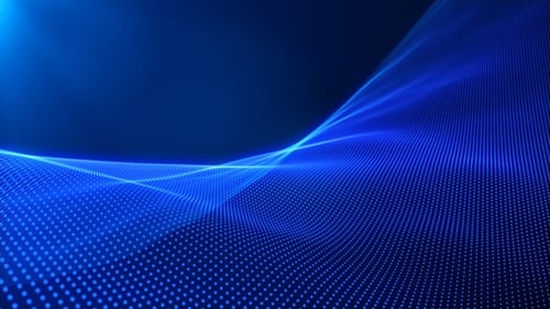Abstract Blue Digital Wave Particle Background