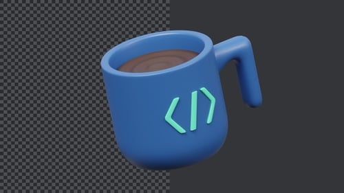 3D Programmer Kaffeebecher-Animation