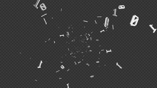 Números de Código Binário em Queda, Zero e Um, Animação de Fundo Técnico, no Alpha Channel, Loop