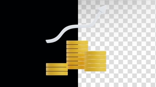 Modern Financial Growth Animation with Upward Trend and Gold Coins