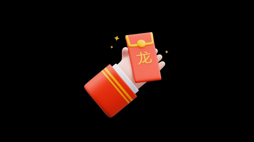Hand haltende Angpao 3D-Animation