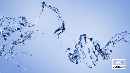 Dynamic Clear Water Splash Fluid Motion Transition