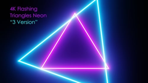 4K Flashing Triangles Neon