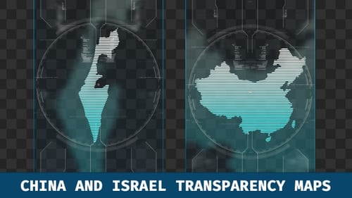 Futuristic Heads Up Display with Animated Country Map Outlines