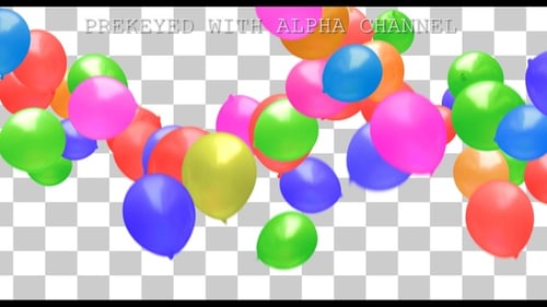 Modern Colorful Floating Balloons Alpha Channel Animation