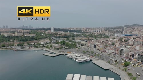Aerial Panoramic Sea and magnificent view of the city
