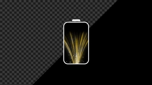 Glowing Battery Charging Animation with Upward Particles