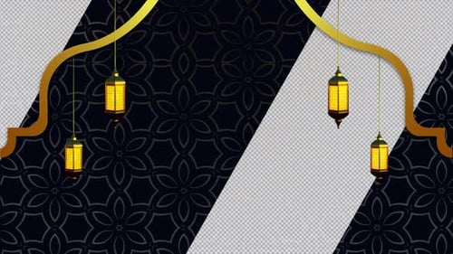 Ramadan Golden Lanterns Ornamental Background Animation