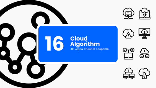 Cloud Algorithm Icon Pack
