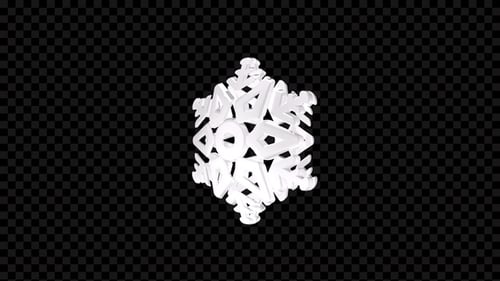 3D Snowflake Rotating Loop V11