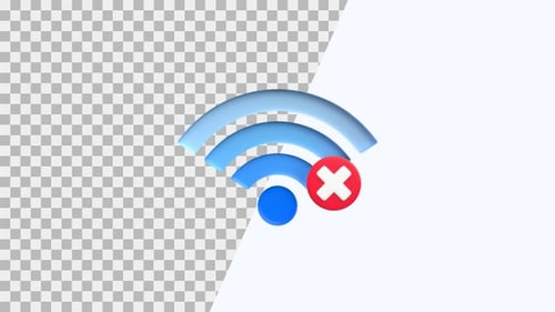 No Connection 3D Animation | Alpha Channel