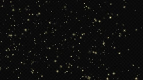 Golden Twinkling Stars Particles Overlay with Alpha Channel