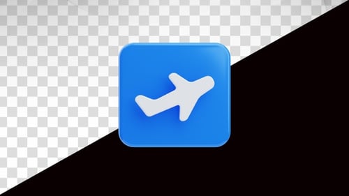 3D Animated Airplane Icon for Travel and Logistics Concepts