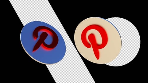 Modern 3D Pinterest Logo Reveal Animation