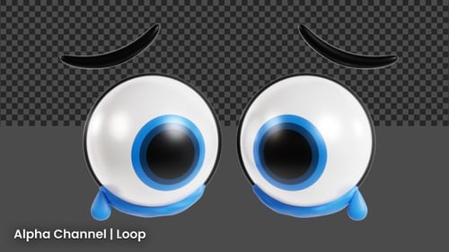 Animación 3D de emojis con ojos tristes | Alpha Loop