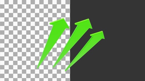 3D Market Arrow Up | Alpha Channel