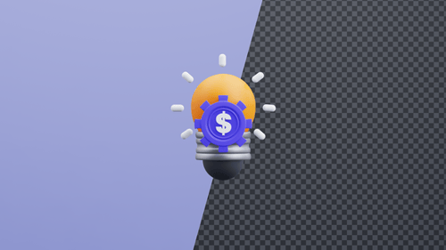 Animated 3D Lightbulb with Dollar Sign Gear Icon