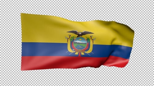 Ecuador Flag Waving: Realistic 3D Animation