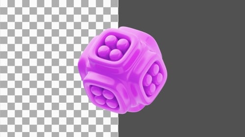 3D-Zusammenfassung der abgerundeten Würfelgitterform | Alpha Channel