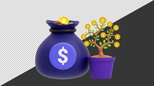 3D Economic Growth | Alpha Channel