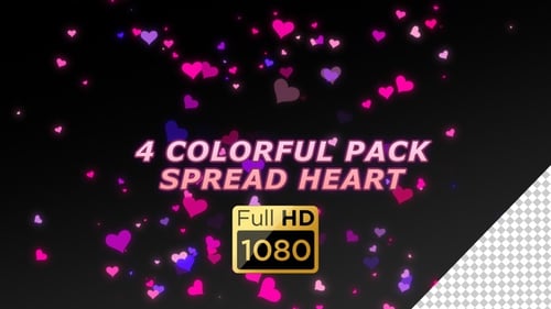 Spread Colorful Glow Heart Love Background Loop for Valentine