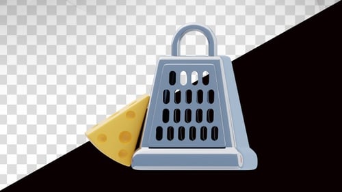 3D Animation of Grated Cheese
