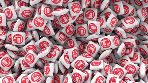 3d PDF Icons Background On Alpha