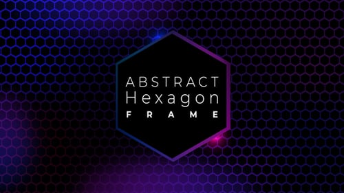 Animated Hexagon Frame Reveals Content with Glowing Grid Background