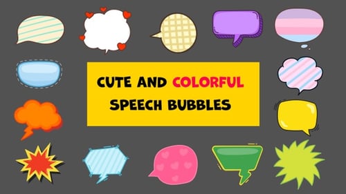 Cute and Colorful Animated Speech Bubbles Pack