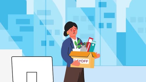 Women Employee Layoff from Job - Firing - Office - Cartoon Animations