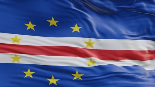 Cape Verde Flag Waving Seamless Loop