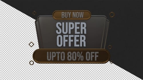 3D Super Offer Discount Tag Animation