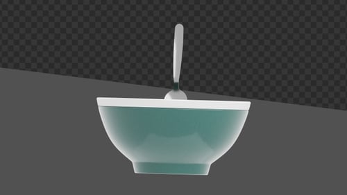 3D Spoon Stirring in a Bowl | Alpha Channel